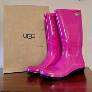 UGG Fuchsia Glossy Rain Boots